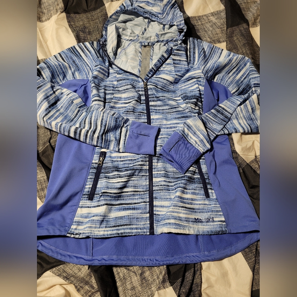 Marmot Women's Blue Striped Jacket Xl
